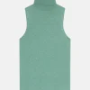 VIOLET top col tortue vert chiné