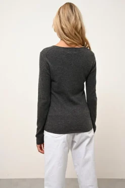 VIVIAN pull col rond anthracite chiné