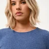 VIVIAN pull col rond bleu denim