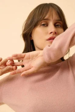 VIVIAN pull col rond bois de rose
