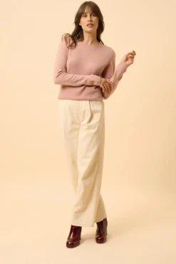 VIVIAN pull col rond bois de rose