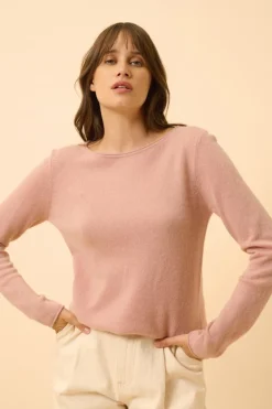 VIVIAN pull col rond bois de rose