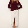 VIVIAN pull col rond bordeaux