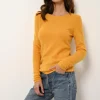 VIVIAN pull col rond curcuma