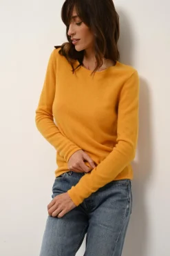 VIVIAN pull col rond curcuma
