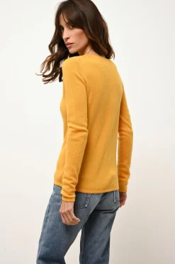 VIVIAN pull col rond curcuma