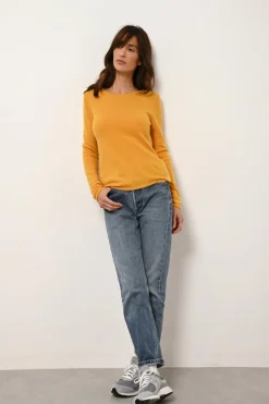 VIVIAN pull col rond curcuma