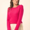 VIVIAN pull col rond fuchsia