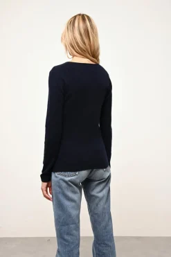 VIVIAN pull col rond navy
