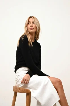 VIVIAN pull col rond noir
