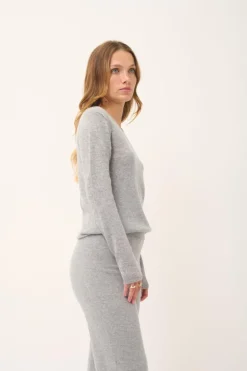 VIVIAN pull col rond nuage chiné