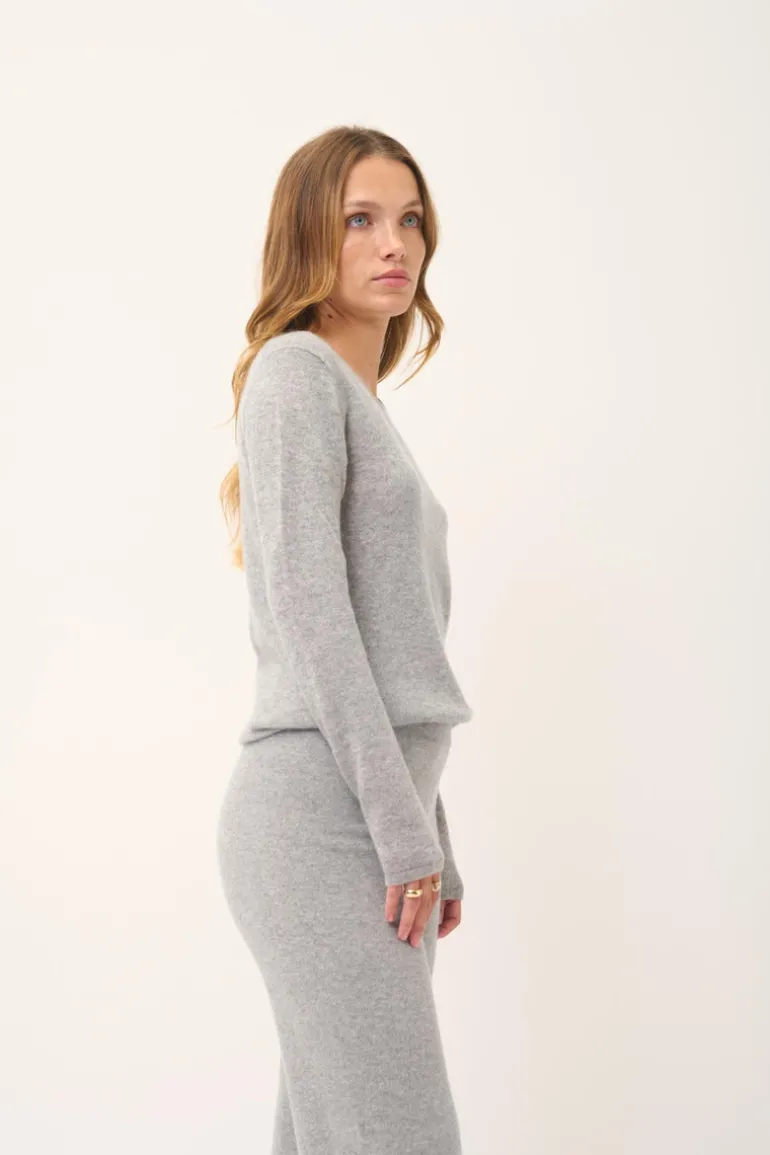 VIVIAN pull col rond nuage chiné