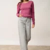 VIVIAN pull col rond orchidée