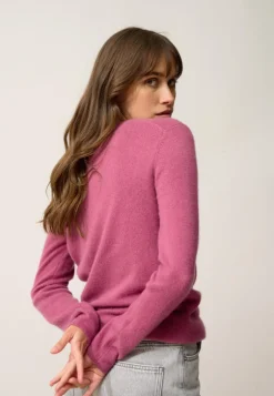VIVIAN pull col rond orchidée