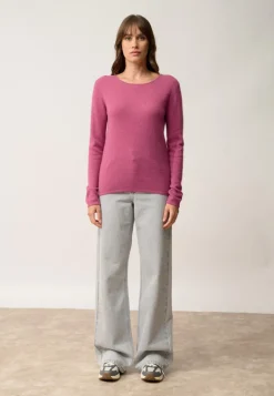 VIVIAN pull col rond orchidée