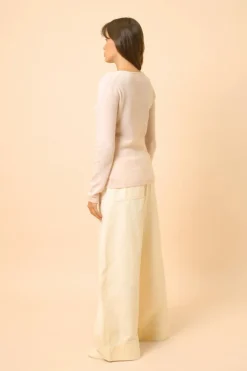 VIVIAN pull col rond poudre