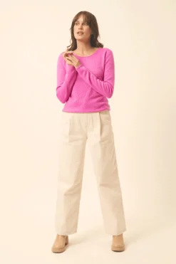 VIVIAN pull col rond rose