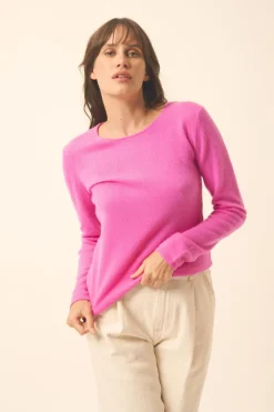 VIVIAN pull col rond rose