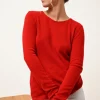VIVIAN pull col rond rouge