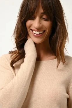VIVIAN pull col rond sable