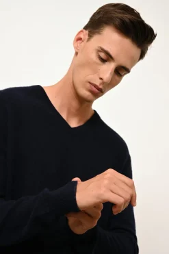 WALT pull col v navy