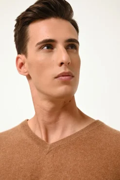 WALT pull col v noisette