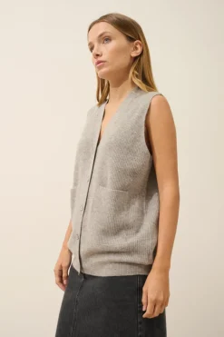 YASMINE cardigan col v nuage chiné