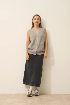 YASMINE cardigan col v nuage chiné