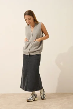 YASMINE cardigan col v nuage chiné