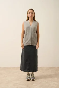 YASMINE cardigan col v nuage chiné