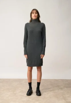 ZOELA robe col roulé carbone chiné