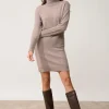 ZOELA robe col roulé caribou chiné