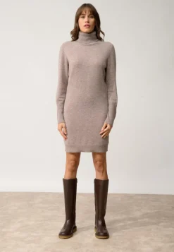 ZOELA robe col roulé caribou chiné